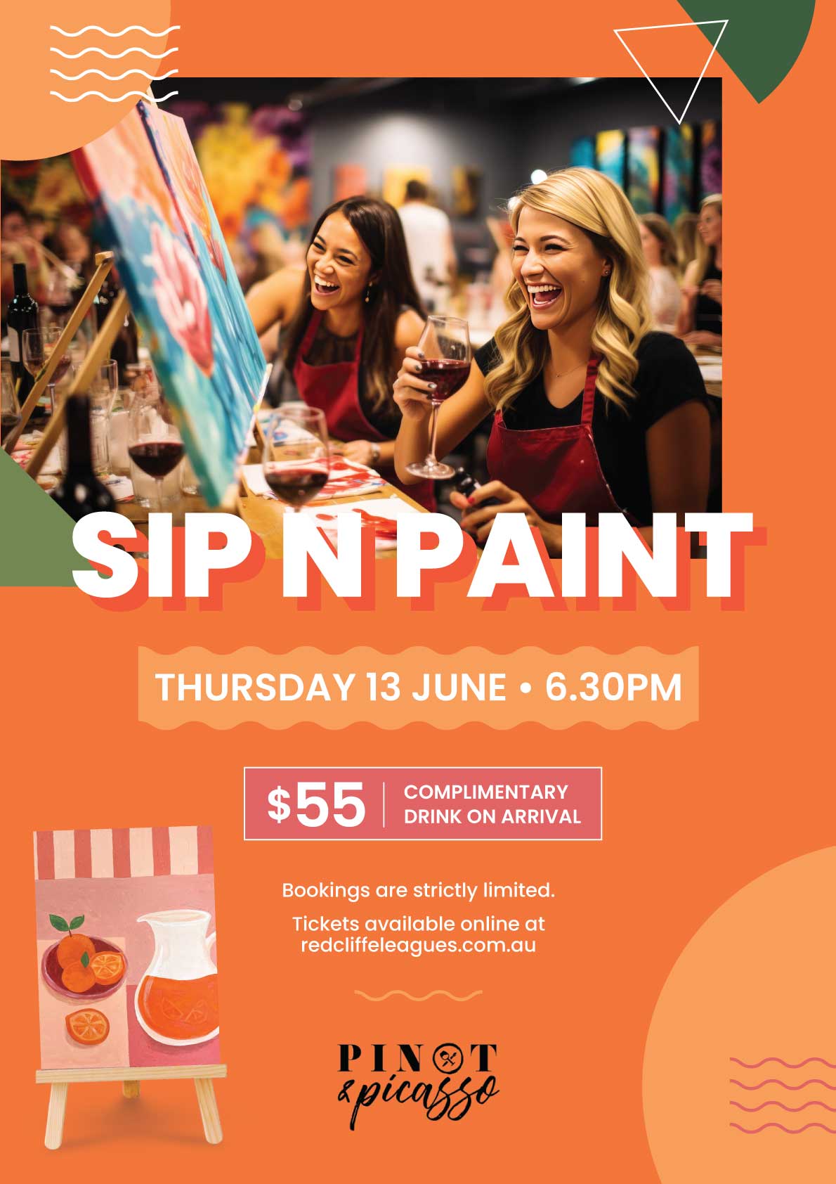 Redcliffe Dolphins Sip n Paint