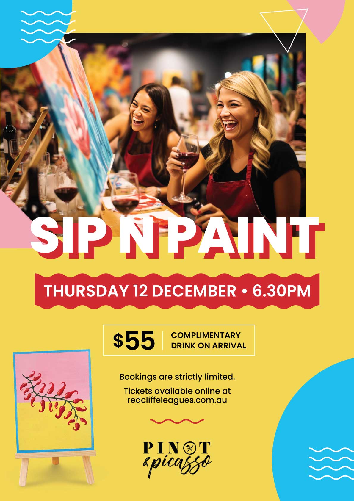 Sip n Paint at Redcliffe Leagues Club