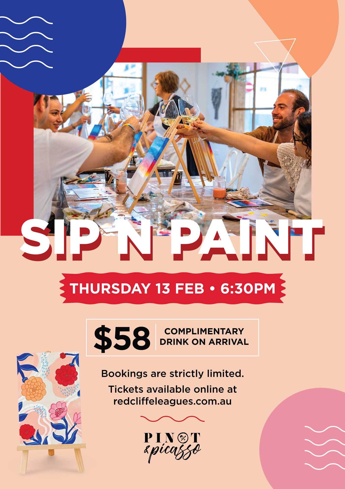 Sip n Paint at Redcliffe Leagues Club