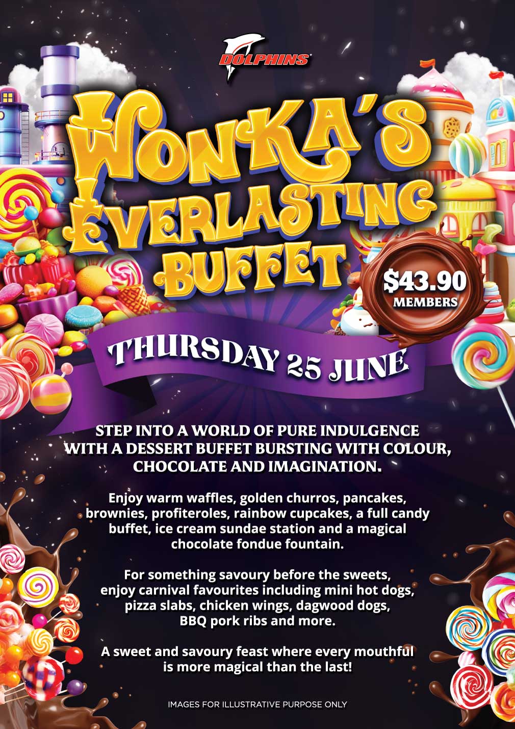 Wonka's Everlasting Buffet at Redcliffe Leagues Club